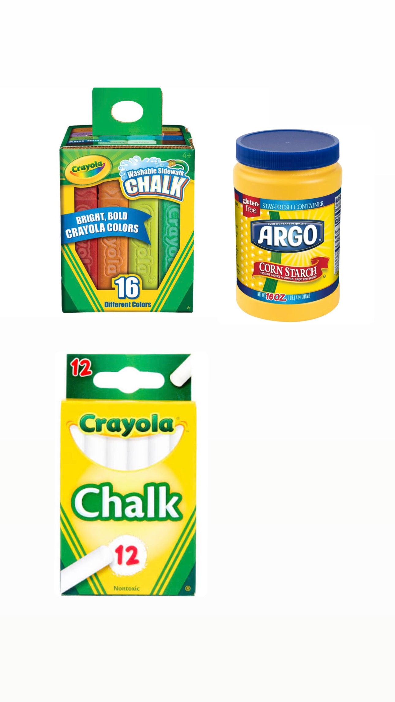 28ct Crayola Chalk & Argo Cornstarch Bundle